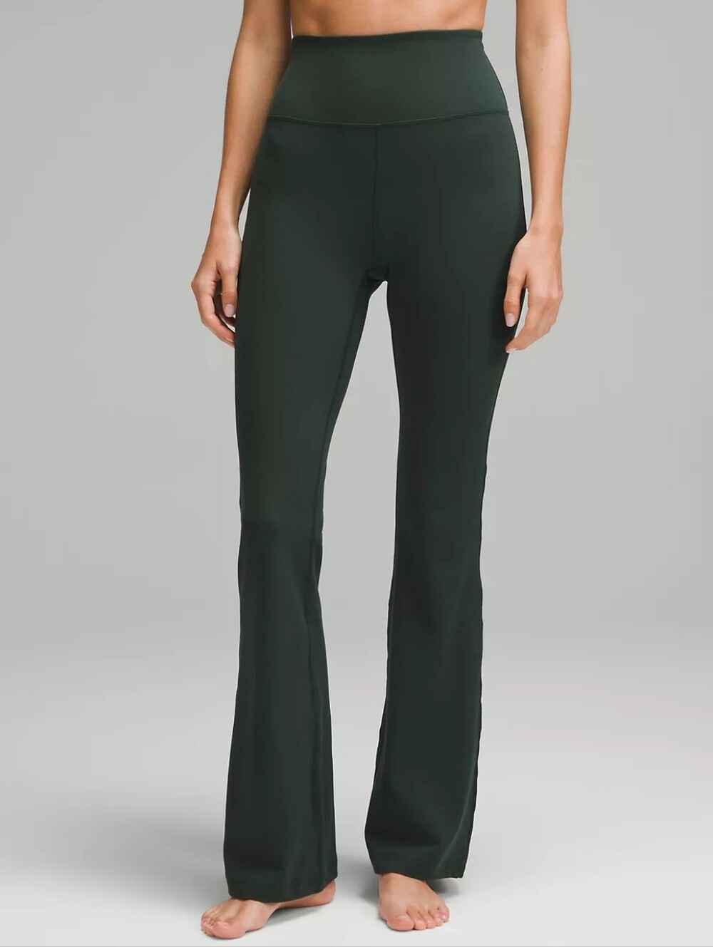 Lululemon Groove Super-High-Rise Flared Pant Nulu In Green Size 4
